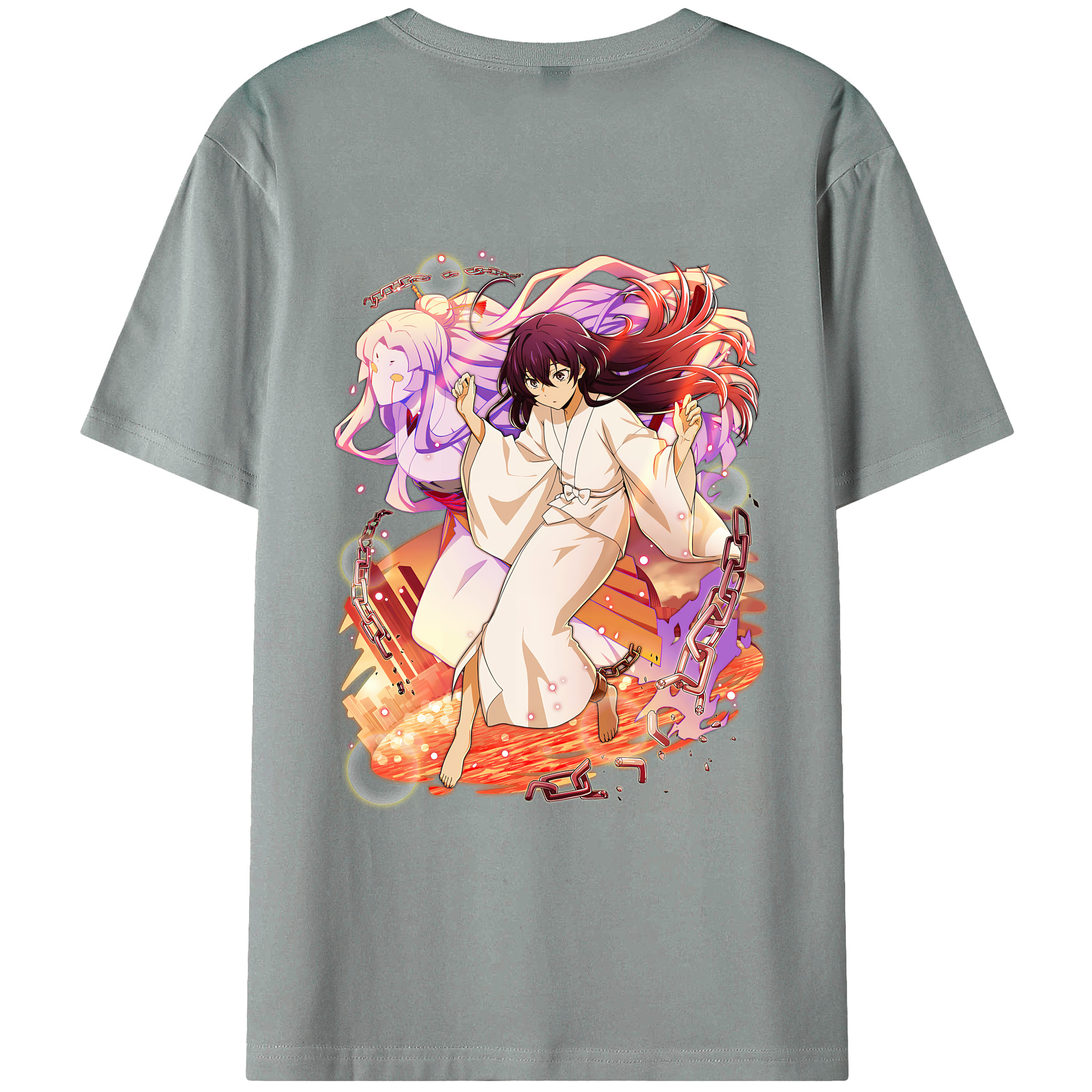（画像用） 文豪ストレイドッグス Bungo Stray Dogs 綿100％ メンズ半袖Tシャツ（バックプリント） 通気性